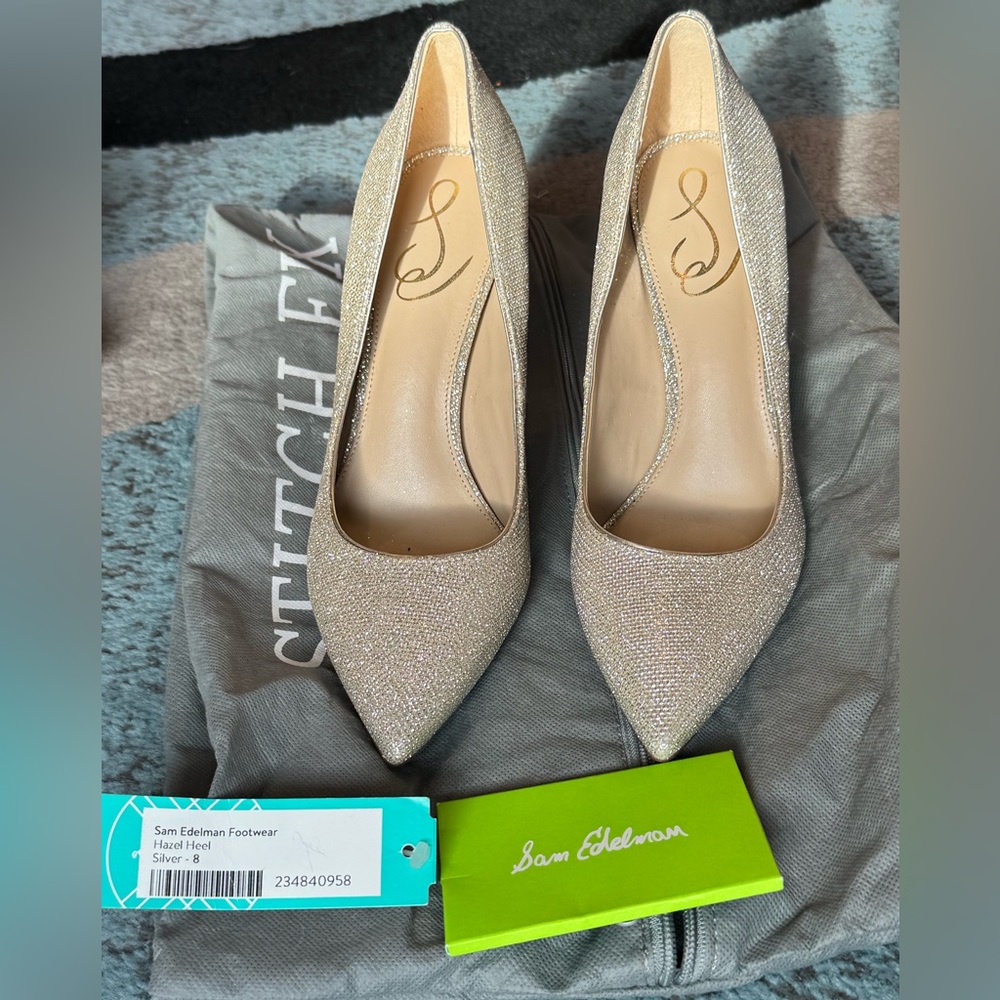 Sam Edelman Sparkling Silver Heels
